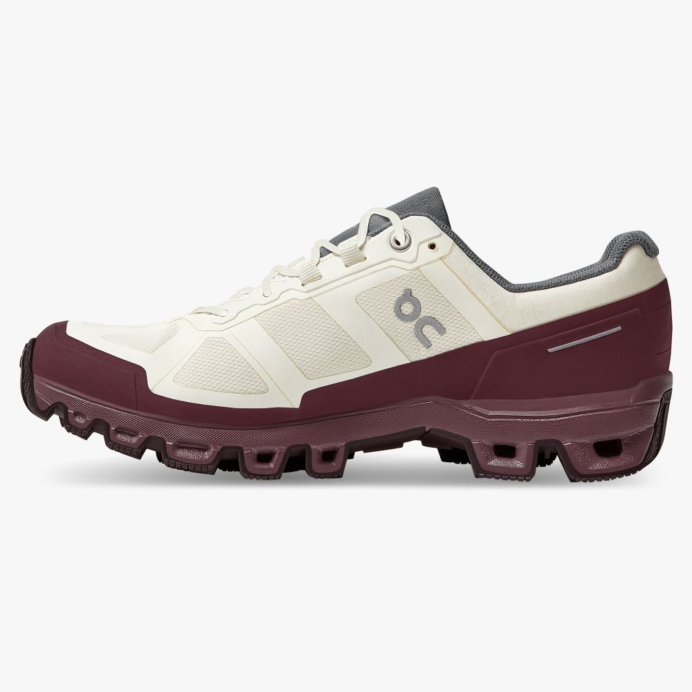 Sapatilhas Trail Running On Running Cloudventure Feminino Branco Bordeaux | PFW7078VD