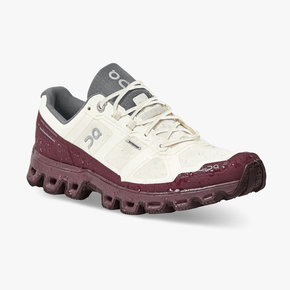 Sapatilhas Trail Running On Running Cloudventure Feminino Branco Bordeaux | PFW7078VD