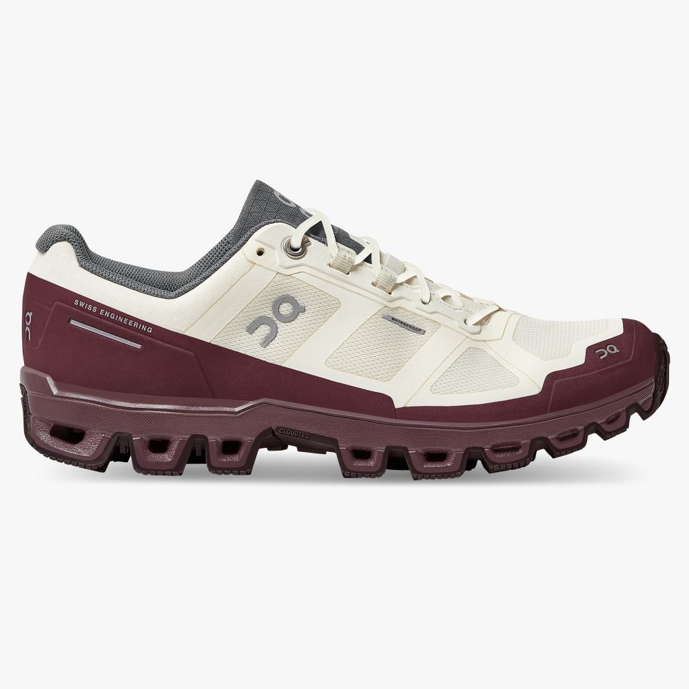 Sapatilhas Trail Running On Running Cloudventure Feminino Branco Bordeaux | PFW7078VD