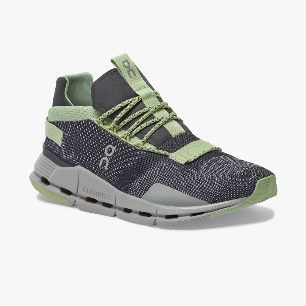 Tenis On Running Cloudnova Masculino Pretas Verdes | KUK5810EF